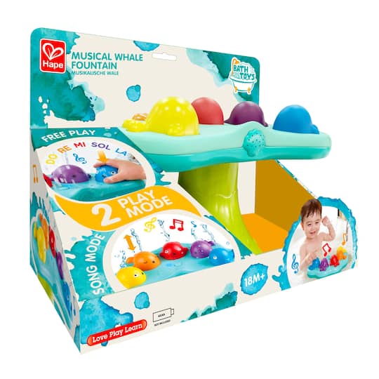 Hape Music Fountain Whale Bath Toy with 2 Play Modes